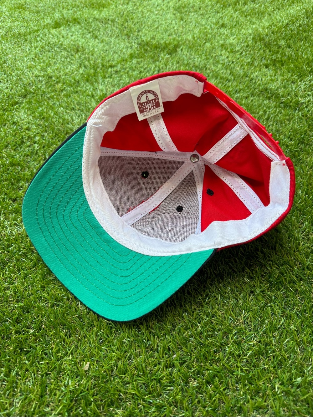 Vintage St. John's Red Storm Snapback Hat University Square USA Red Black Cap - Picture 6 of 7